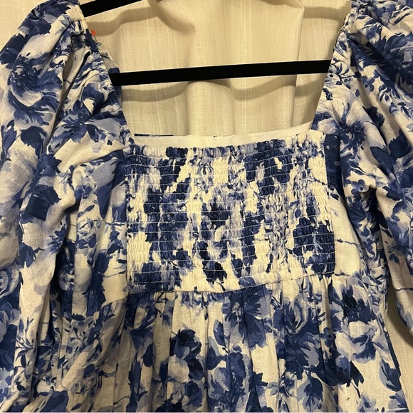 Abercrombie & Fitch The A&F Emerson Poplin Puff Sleeve Mini Dress Small Floral - Picture 14 of 14